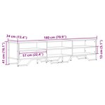 vidaXL Meuble TV noir 180x34x41 cm bois d'ingénierie