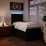 vidaXL Sommier à lattes de lit avec matelas Noir 80x200cm Similicuir