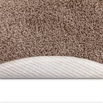 Tapis shaggy vidaXL avec dos en latex Marron ø90 cm
