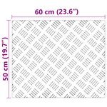 vidaXL Plaques antidérapantes en aluminium à motif losange - 4 pièces - 60x50 cm