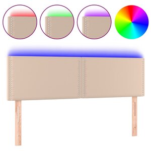 vidaXL Tête de lit à LED Cappuccino 144x5x78/88 cm Similicuir