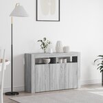 vidaXL Buffet Gris sonoma Bois d'ingénierie 116 x 30 x 75 cm Buffet