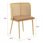 Lot de 2 chaises de salle à manger 75 x 52 x 49 cm marron 03_0006723