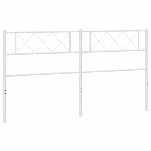 vidaXL Tête de lit métal blanc 160 cm