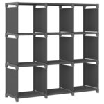 vidaXL Étagère d'affichage 9 cubes Gris 103x30x107 5 cm Tissu