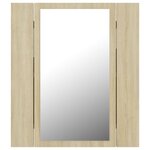 vidaXL Armoire à miroir LED de bain Chêne sonoma 40x12x45 cm Acrylique
