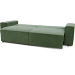 Canapé convertible 3 places - Tissu Loft Olive - Coffre de rangement - 239 x 117 x 65 cm