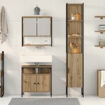 vidaXL Ensemble de meubles de salle de bain 3 pièces en chêne artisanal en bois d'ingénierie
