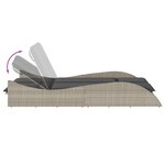 vidaXL Chaise longue avec coussins gris clair 114x205x73 cm poly rotin