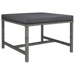 vidaXL Salon de jardin 5 Pièces avec coussins Résine tressée Gris