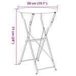 vidaXL Table bistrot pliante Beige Ø50x71 cm en acier recouvert de poudre