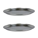 2 plateaux de fruits de mer Ø 36 cm et 2 supports inox