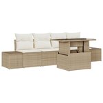 vidaXL Ensemble de canapé de jardin 5 pièces beige avec coussins
