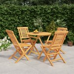 vidaXL Ensemble à manger de jardin 5 Pièces Bois de teck massif