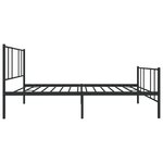 vidaXL Cadre de lit métal avec tête de lit/pied de lit noir 107x203 cm