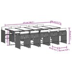 vidaXL Ensemble à manger de jardin et coussins 11 Pièces marron rotin