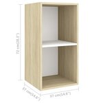 vidaXL Meuble TV mural Chêne sonoma et blanc Bois d’ingénierie