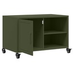 vidaXL Meuble TV vert olive 68x39x43 5 cm acier laminé à froid