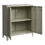 Casier de bureau armoire meuble de rangement pour bureau atelier chambre acier de bureau métallique à 2 portes 90 x 80 x 33 cm camel mat 03_0006337