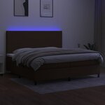 vidaXL Sommier à lattes de lit matelas et LED Marron foncé 200x200 cm