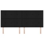 Tête de lit vidaXL Bouton capitonné Noir 200 cm Tissu