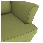 vidaXL Chaise à bascule avec pieds en bois et tabouret Vert clair