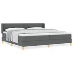 vidaXL Lit à ressort avec matelas gris foncé 200x200 cm en tissu
