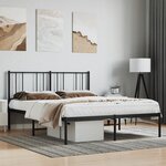 vidaXL Cadre de lit métal sans matelas avec tête de lit noir 140x200cm