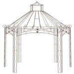 vidaXL Pavillon de jardin Marron antique 400x258x378 cm Fer