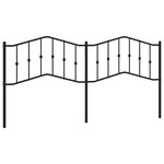vidaXL Tête de lit métal noir 193 cm