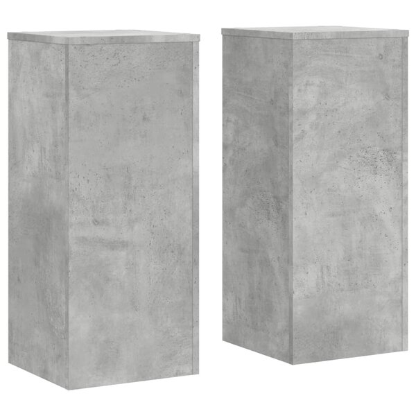 vidaXL Supports pour plantes 2 Pièces gris béton bois d'ingénierie
