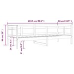 vidaXL Lit de jour sans matelas marron miel bois pin massif 80x200 cm