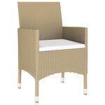 vidaXL Ensemble à manger de jardin 3 Pièces Résine tressée Beige