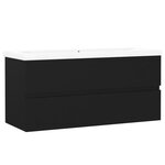 vidaXL Armoire d'évier avec lavabo intégré Noir Aggloméré