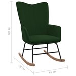vidaXL Chaise à bascule Vert foncé Velours