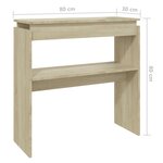 vidaXL Table console chêne sonoma 80x30x80 cm bois d'ingénierie