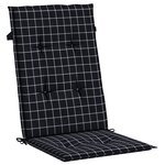 vidaXL Coussins de chaise à dossier haut lot de 4 noir à carreaux