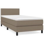 vidaXL Sommier à lattes de lit avec matelas Taupe 90x200 cm Tissu