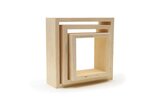 6 blocs de 3 petites étagères carrées en bois 22  18 et 14 cm