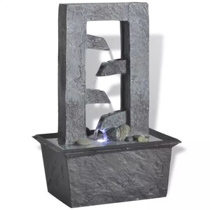 vidaXL Fontaine d'intérieur avec lumière LED Poly-résine