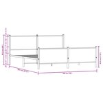 vidaXL Cadre de lit en métal sans matelas chêne marron 193x203 cm