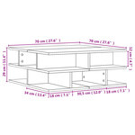 vidaXL Table basse blanc 70x70x29 cm bois d'ingénierie