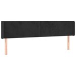 vidaXL Tête de lit avec oreilles Noir 163x16x78/88 cm Velours