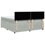 vidaXL Sommier à lattes de lit et matelas Gris clair 200x200cm Velours