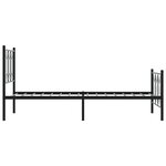vidaXL Cadre de lit métal sans matelas avec pied de lit noir 80x200 cm