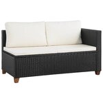 vidaXL Salon de jardin 4 Pièces avec coussins Résine tressée Noir