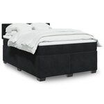 vidaXL Sommier à lattes de lit et matelas Noir 160x200 cm Velours