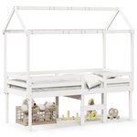 vidaXL Lit haut sans matelas blanc 90x200 cm bois de pin massif