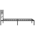 vidaXL Cadre de lit métal avec tête de lit noir 75x190 cm
