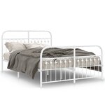 vidaXL Cadre de lit métal sans matelas et pied de lit blanc 140x190 cm